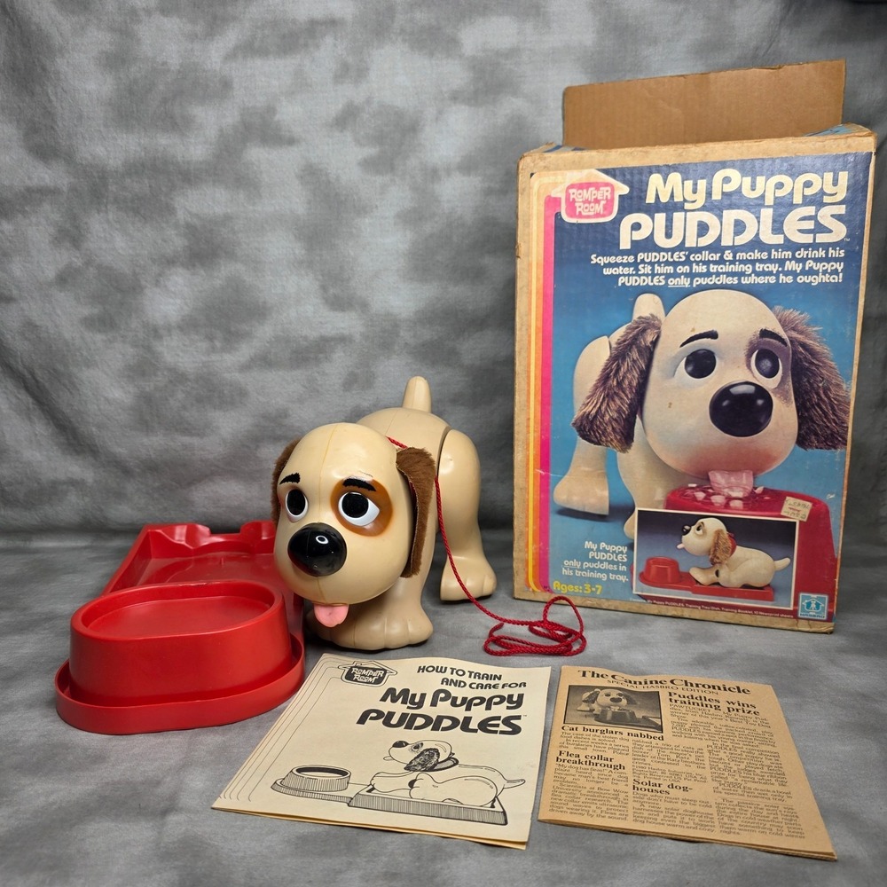 Hasbro My Puppy Puddles Vintage 1980 Romper Room Dog Pull in Original Box